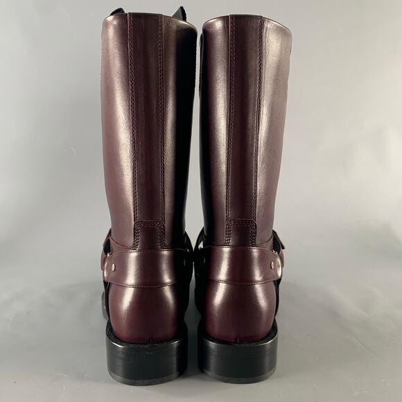 BURBERRY Size 7.5 Burgundy Leather Pull On Boots main image 7